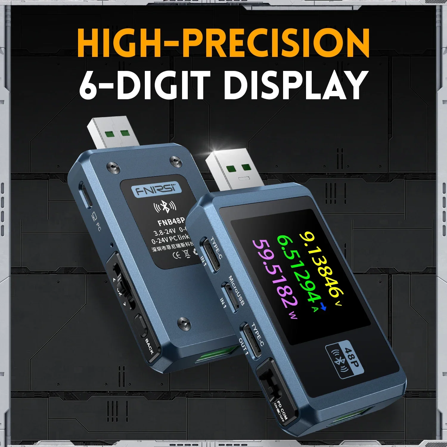 Imagem -04 - Fnirsi Usb Tester pd Gatilho Fnb48p Voltímetro Amperímetro Qc4.0 Mais Pd3.0 2.0 Pps Carga Rápida Tipo-c Carga Rápida Teste de Capacidade de Protocolo