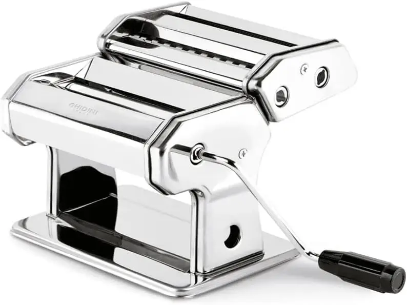 150 mm Nudelmaschine aus Edelstahl mit Aluminiumrollen, Griff und Klemme