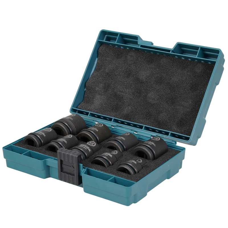 Makita Original E-16564 Impact Socket Set Spanner Set Chromium Molybdenum Material Durable Tool Accessories 9-Piece 1/2 Inch