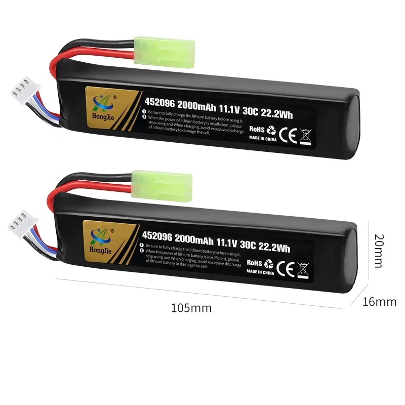 11.1V 2000mAh bateria Lipo/USB ładowarka do elektrycznego ciągłego uruchamiania/rozpryskiwania karabinu kulowego/pistolety na wodę zabawki pistolet