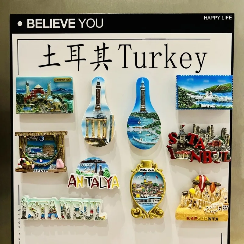 Picture 4: Creative Turkey 3D Fridge Magnets Souvenir Ornament Resin Refrigerator Magnets Sticker Collection Handicraft Gift Decoration