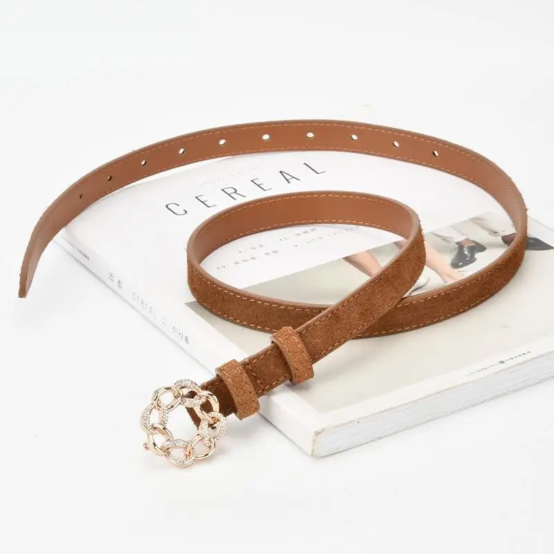 Women's Thin Belt Matte Texture Decorative Strap for Matching Shirts Midi Skirts And Suits Fashion Accessory