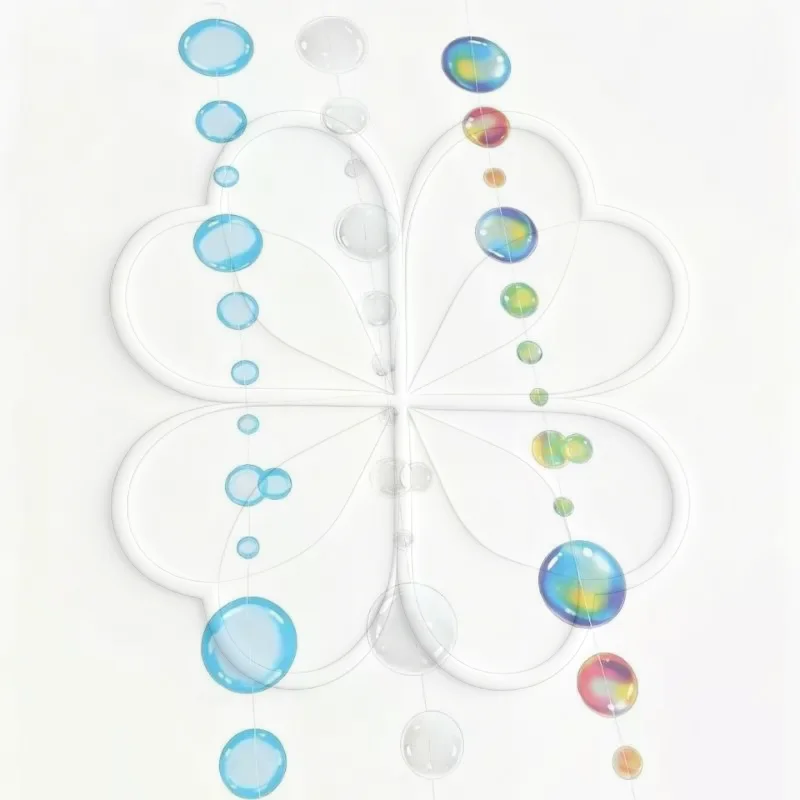 Bubbles Circle Garland Banner 2m Under The Sea Themed Hanging Decor for Bathroom Ocean Style Wall Art Decorations