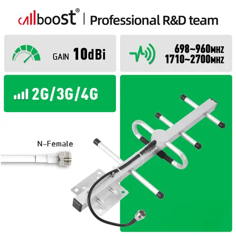 Yagi 안테나 외부 10dbi 실외 지향성 안테나 698~960/1710 ~ 2700 MHz 리피터 부스터 증폭기용 N-여성 안테나
