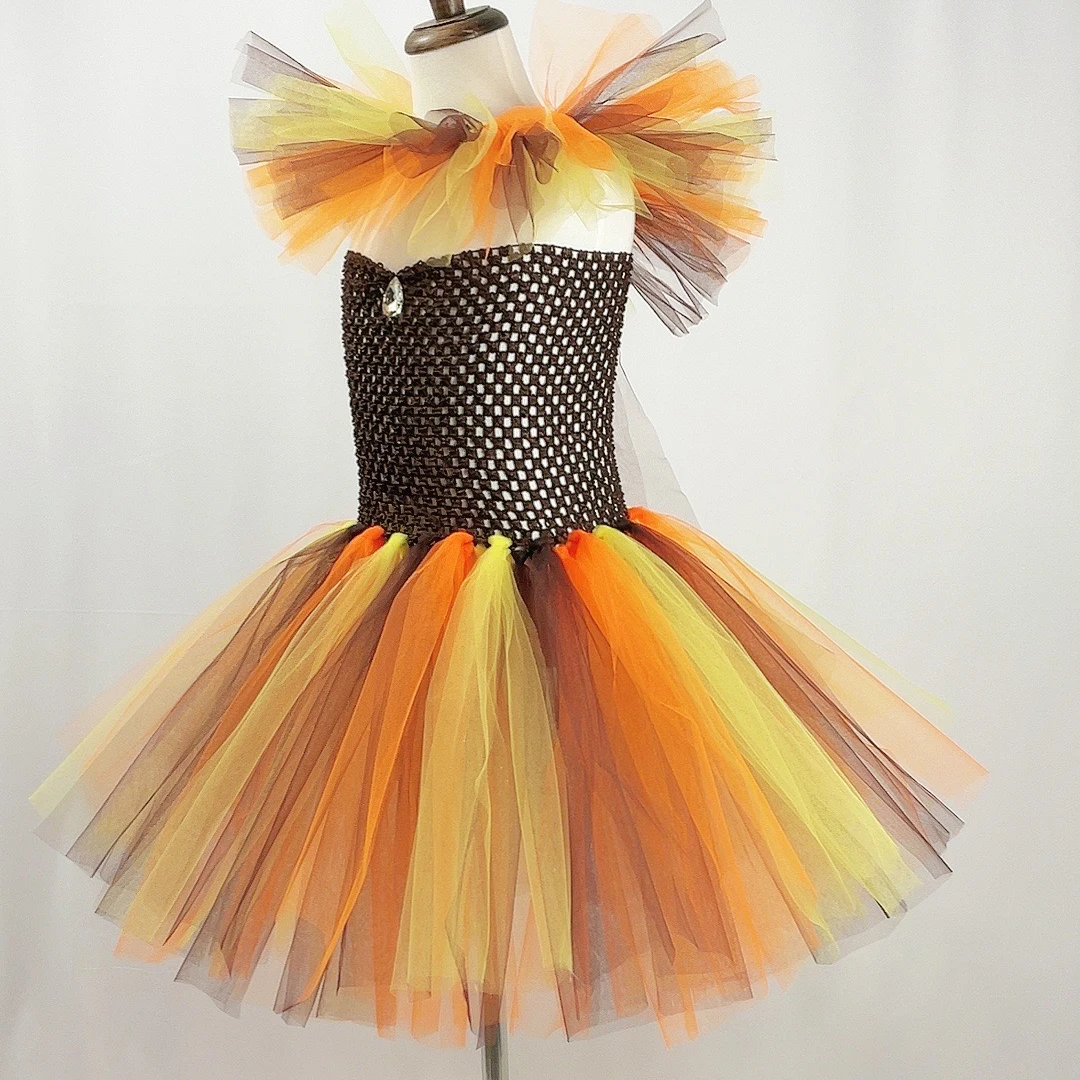 Lion King Costume Girls Holiday Party Tutu Princess Dresses Fancy Animal Cosplay Carnival Halloween Costume for Kids Clothes Set