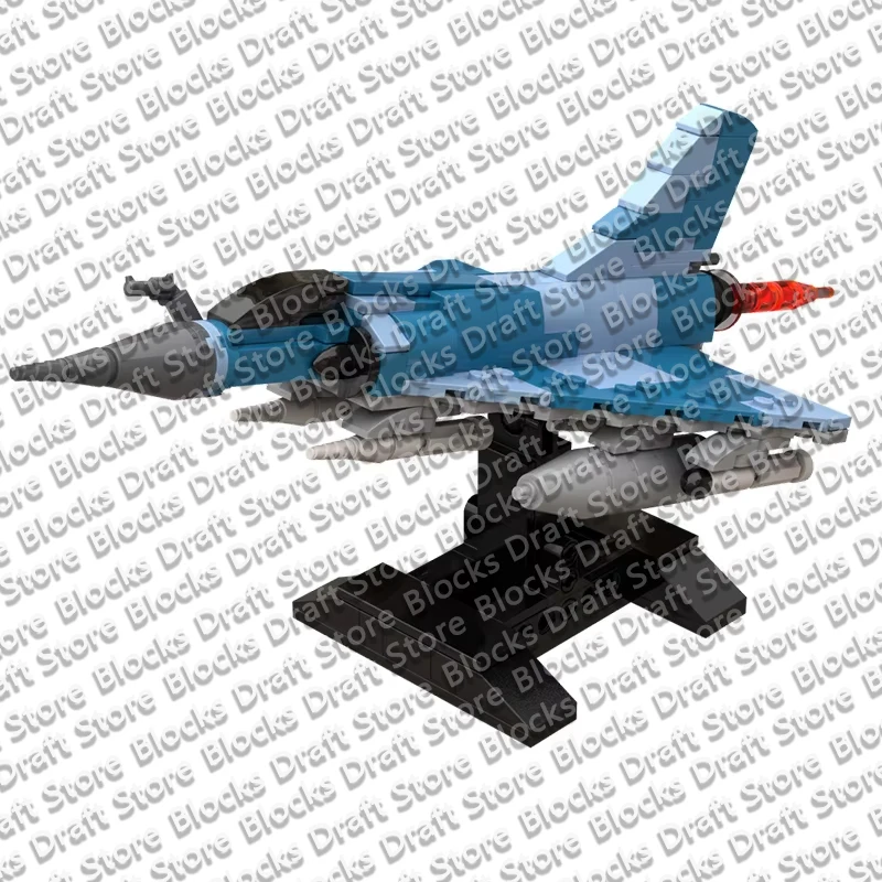 Blue Multirole Fighter Jet Model MOC Building Bricks War Equipment Modular Technology Gifts Holiday Assemble  Toys Suit QWERT