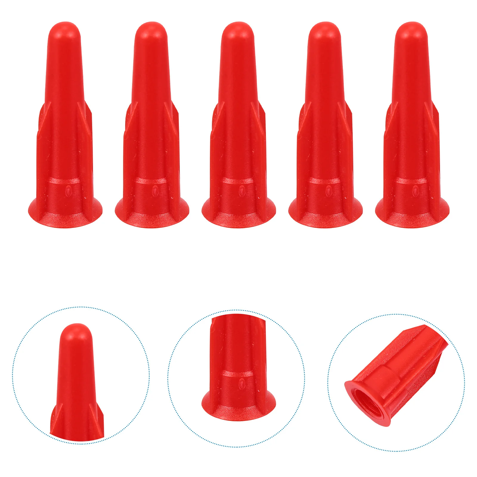 

20pcs Red Cap Caulk Nozzles White Sealant Glue Nozzle Caps Reusable Caulking Tips Tube Nozzles Accessories For Caulking Device