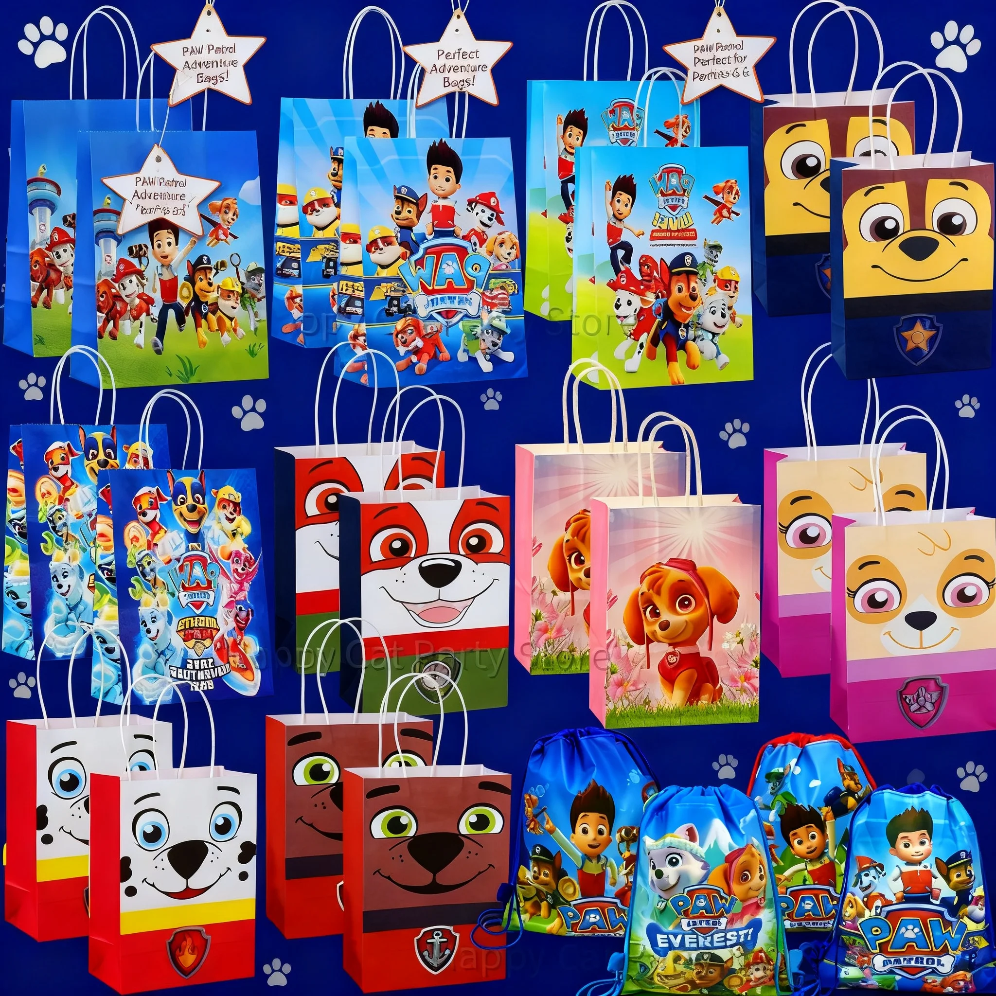 PAW Patrol Party Supplies Paper Gift Bags Birthday Decor Dog Skye Candy Bag Paw Biscuit Package Favors