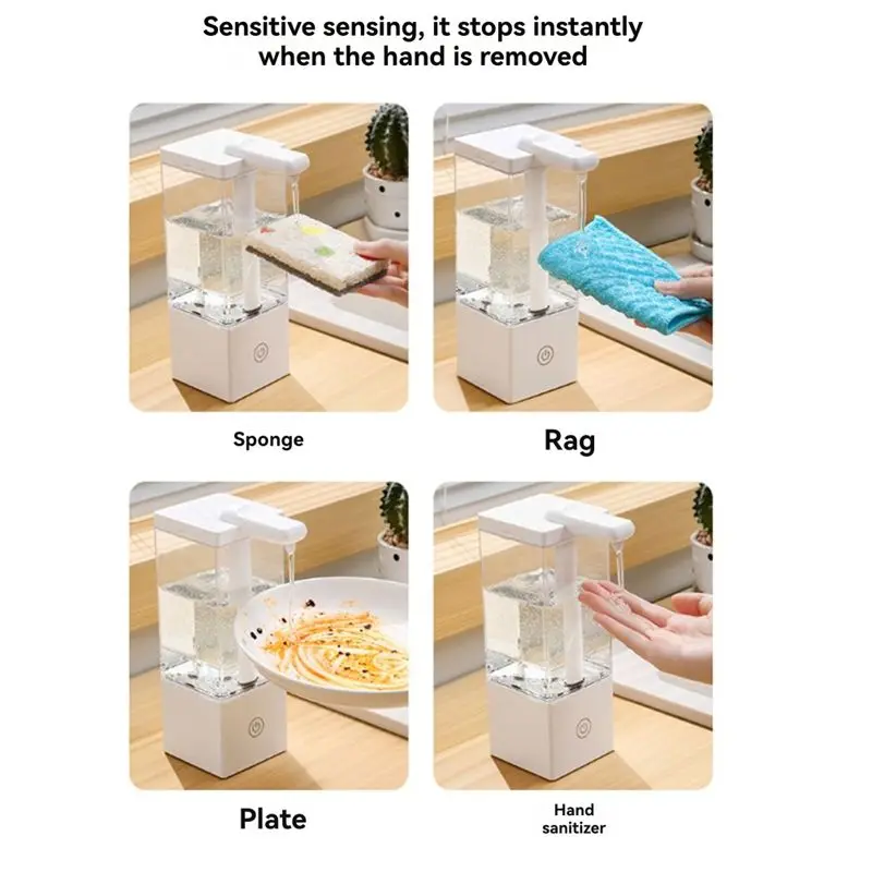 توصيل 24 ساعة موزع صابون أوتوماتيكي بدون تلامس تصميم ذكي حثي 490 مل سعة كبيرة للاستخدام المنزلي والمكتبي