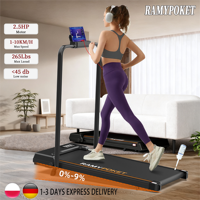 RAMYPOKET Treadmill Foldable Running Machine Max Speed 1-10km/h Walking Pad 265Ibs Treadmill Machine For Exercise Home 9% Incline