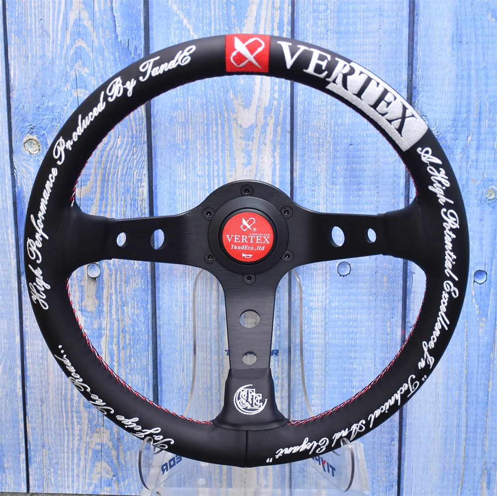

VERTEX STEERING STE-ROAD Racing Steering Wheel JDM 320mm All-Around Embroidery Sports Steering Wheel With Red and White Thread