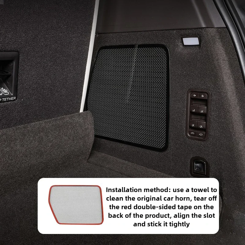 For DENZA N9 2Pcs Car Trunk Speaker Cover Audio Frame Upgrade Protection Stainless Steel Trunk Horn Cover Car Interior Accessory