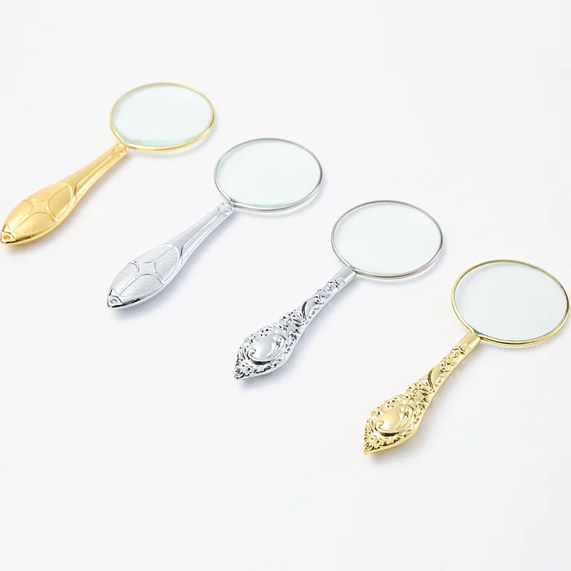 5X Carved Magnifier 45Mm Handheld Magnifier Reading Magnifying Glass Lens for Reading Inspection Crafts Hobbies Jewelry Loupe