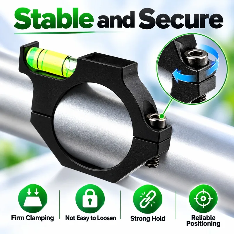 25.4mm Round Tube Level Holder, 1 Inch Aluminum Pipe Clamp with Calibration Fittings