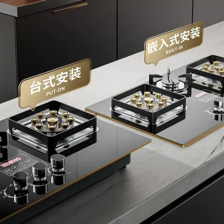 Three eyes gas cooker new household natural gas desktop built-in liquefied gas fire stoves