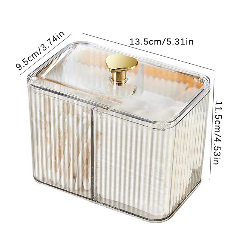 Transparent Cotton Swab Storage Box Desktop Dust-Proof Makeup Removal Cotton Lipstick Cosmetics Storage Organization