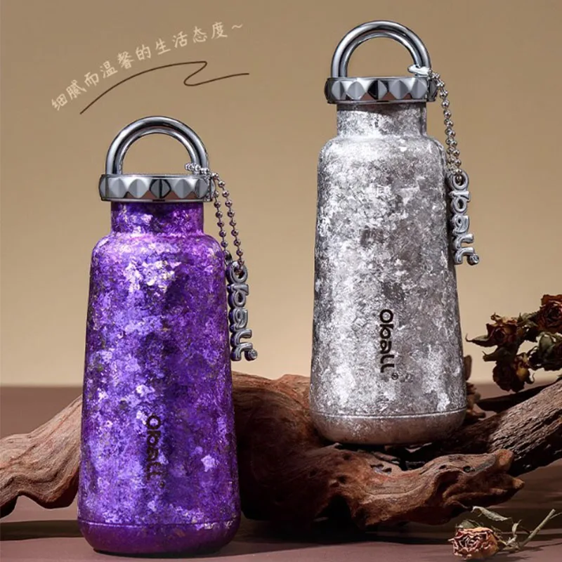 300ml Conical THERMOS CUP For Women With Filter And Handle,Double-layer Pure Titanium,Festival Gifts,Mini Pocket WATER BOTTLE