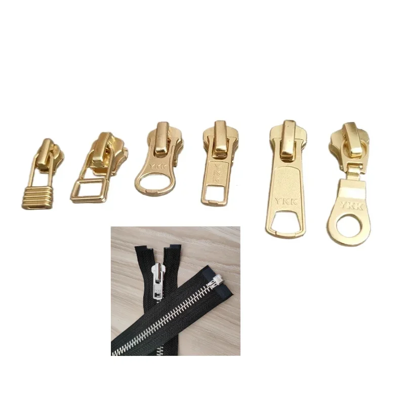 

30pcs/Lot 3# 5# DAMSL Auto Lock Ykk Metal Zipper Slider Pull Vintage Gold Silver Jacket Bag Boots Repair Tailor Sewing Accessory