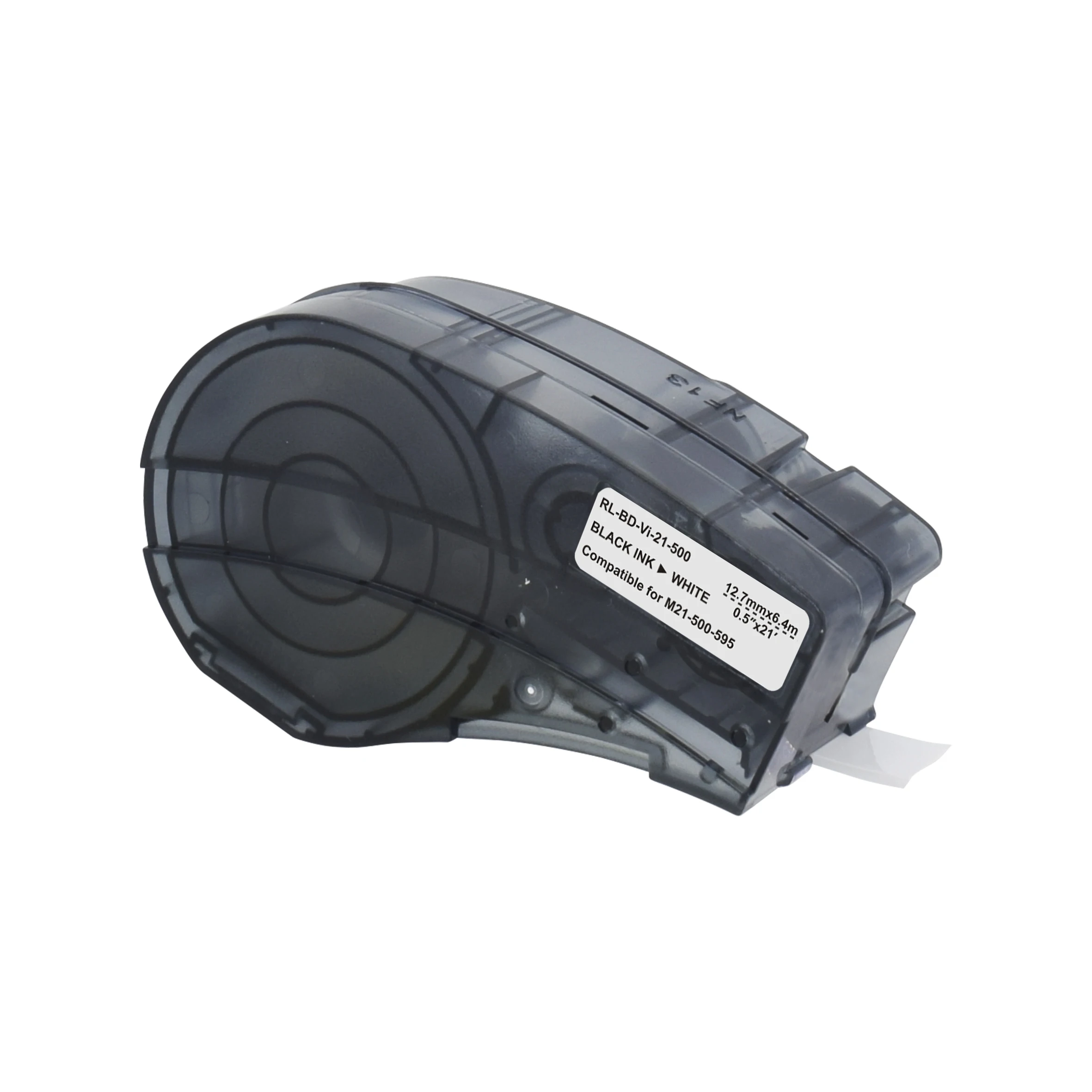 

10PK M21-500-595 0.5'' 6.4m With Chip Vinyl Black on White Label Tape Cintas for Use in Brady BMP21 Plus Lab Handheld Ribbons