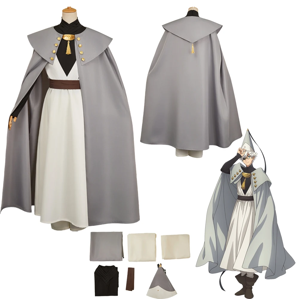 

Atelier of Tongari Boushi Qifrey Косплей Серый верх Часы Одежда Вечеринка Маскировка Ролевая игра Костюм на Хэллоуин Карнавальные наряды Костюм