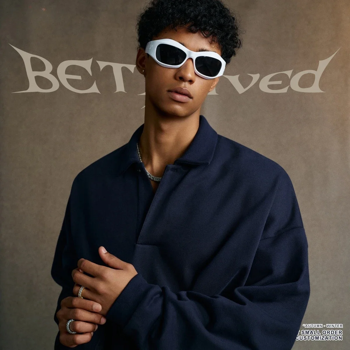 Men's  American Streetwear Set - Broken Bone Spliced Design with Stand Collar & Hooded Sweatshirt and Matching Sweatpants