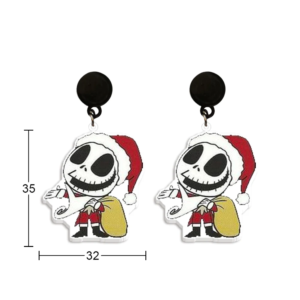 The Nightmare Before Christmas Earrings Jack Sally Design Pendant Earrings Women Girl Ear Hook Jewelry Accessories Gift