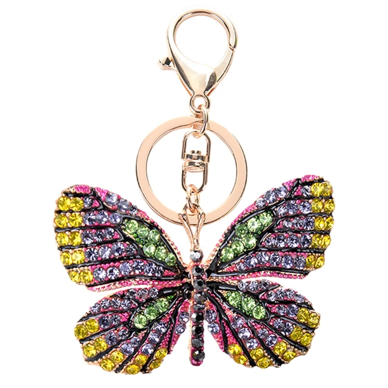 for Butterfly Keychain Crystal for Rhinestone Sparkling Car for Key Chains Drop shipping