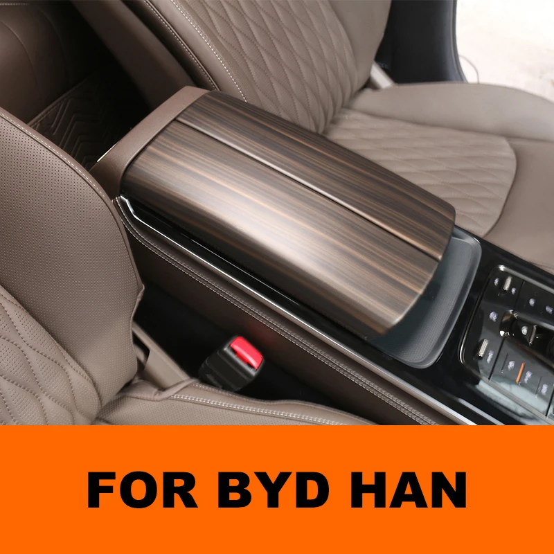 For BYD Han Ev/Dmi 2023 2022 2021 Accessories Car Central Armrest Box Cover Protector Trim Decoration Sticker Styling