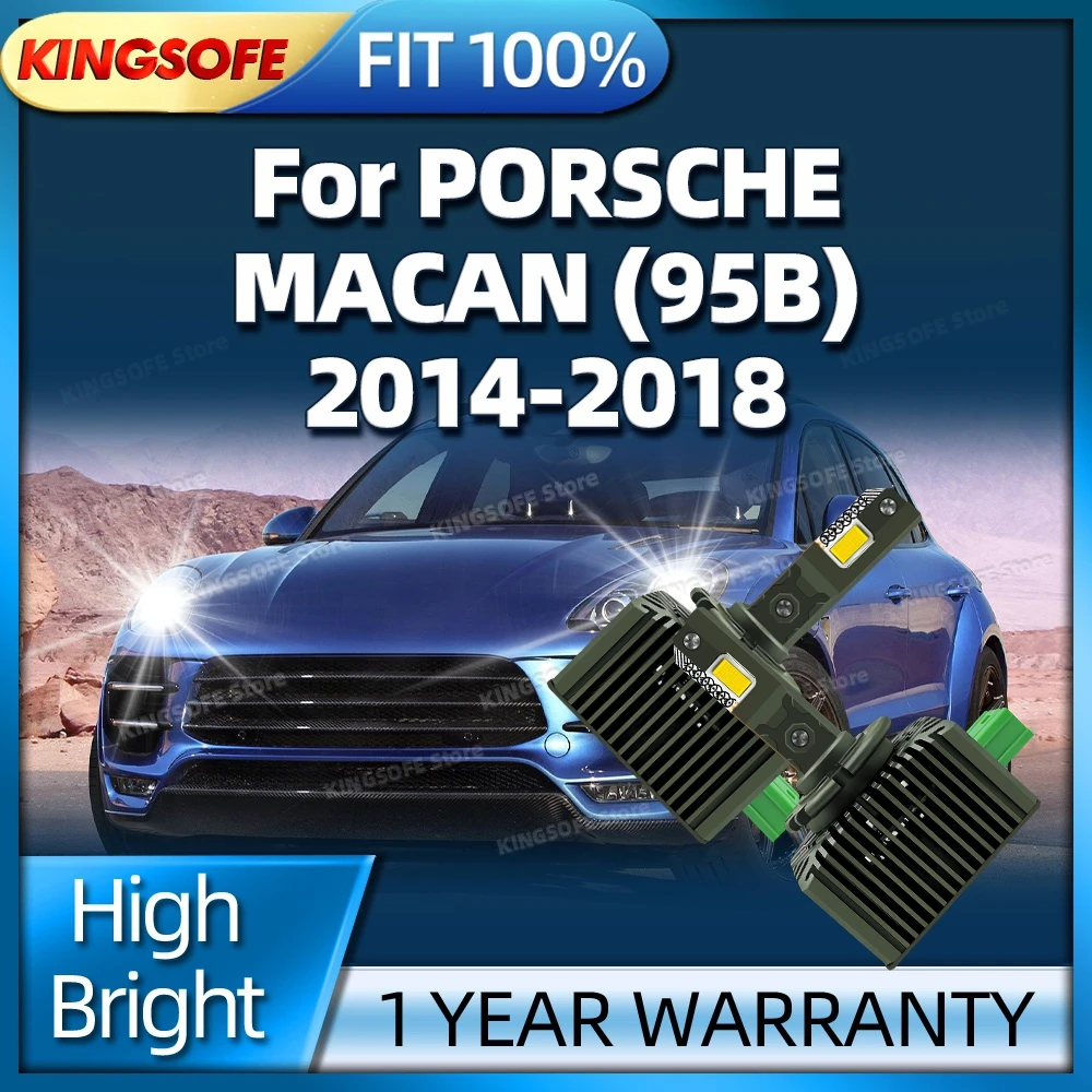 LED Headlights HID D3S Turbo 50000LM Car Light Bulbs Two-sided CSP Chip 6000K For PORSCHE MACAN 95B 2014 2015 2016 2017 2018