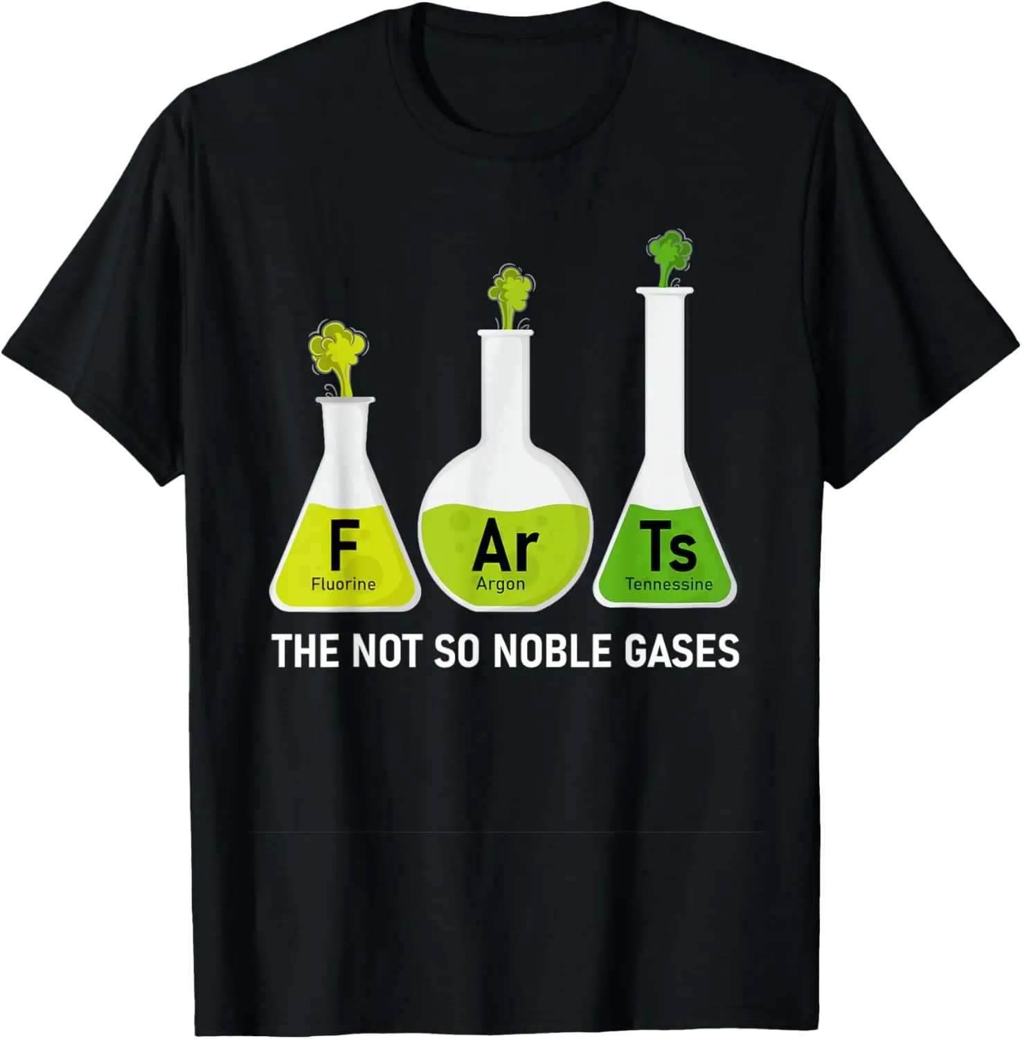 Farts The Not So Noble Gases Funny Chemistry T-Shirt Print on Demand Short Sleeve Tee  Vintage Clothes