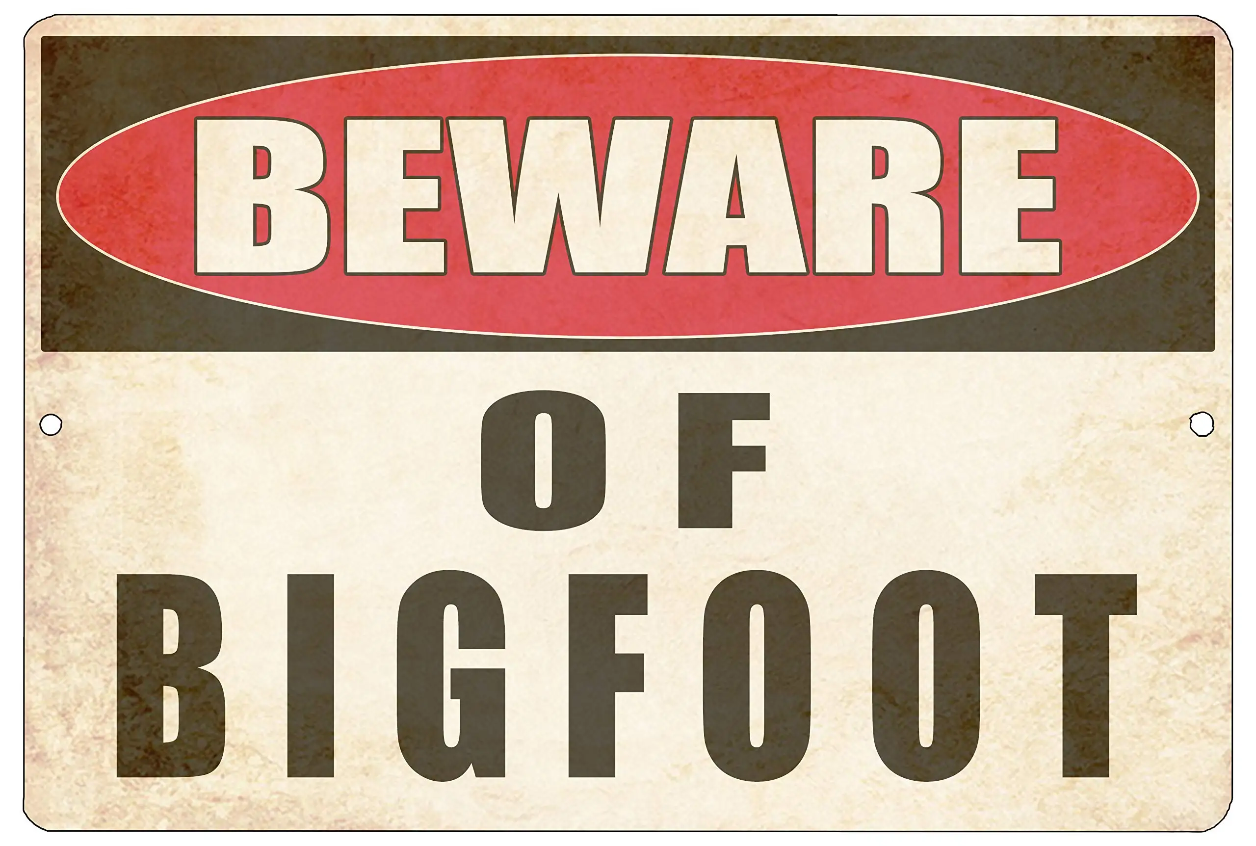 Rogue River Tactical Funny Sarcastic Metal Tin Sign Wall Decor Man Cave Bar Yard Wall Warning Beware of Bigfoot Sasquatch sign