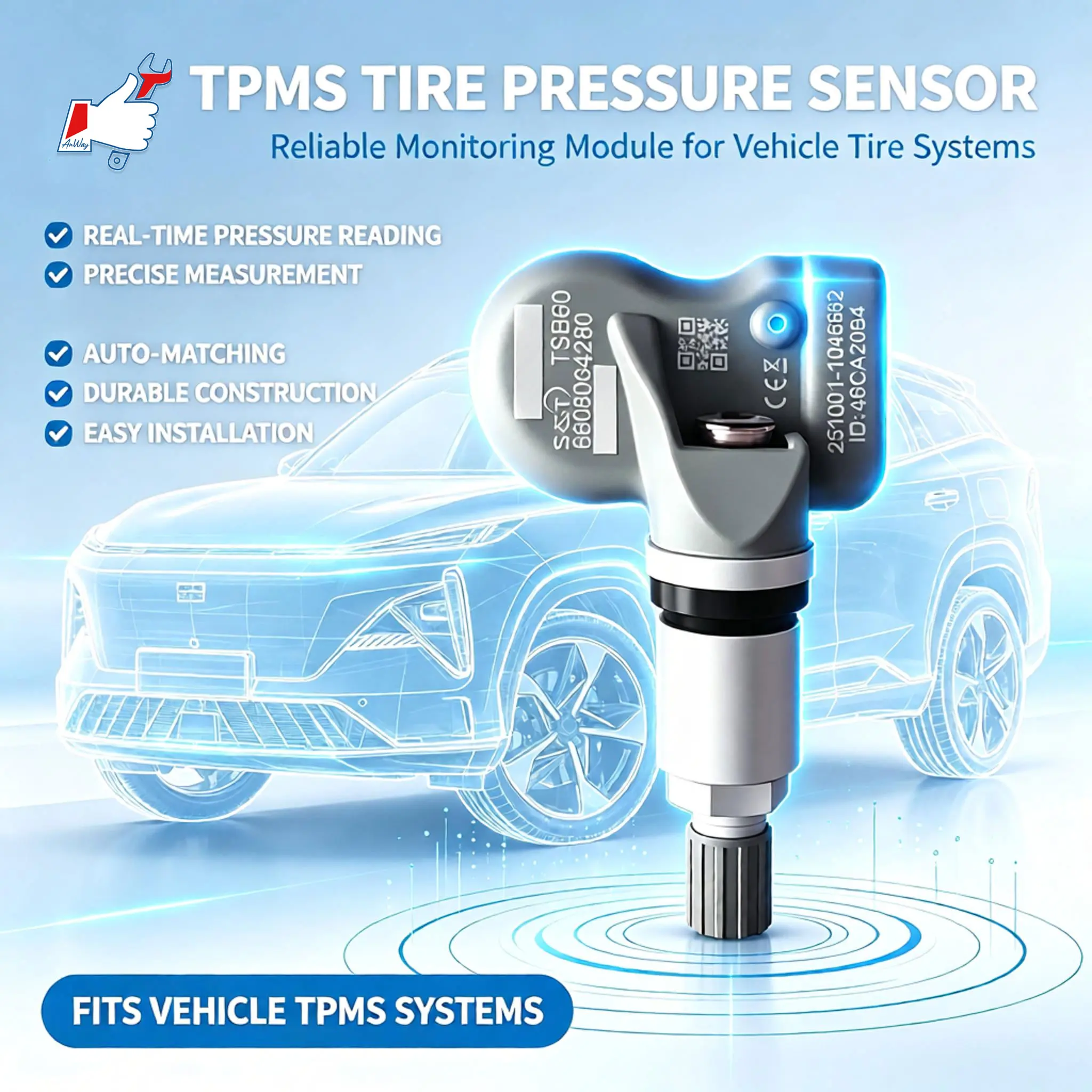 Custom Fit Car Tire Pressure Monitoring Sensor For Geely Galaxy L7 2023-2026 Replacement Tire Pressure Sensor TPMS Sensor