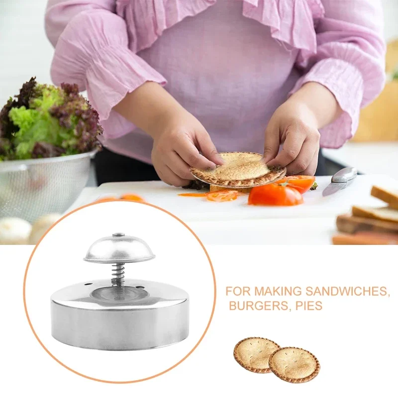 Hamburger Pie Sealer Mold Bread Round Stainless Steel DIY Sandwich Cutter BakingStainless Steel Sandwich Cutting Sealing Mould