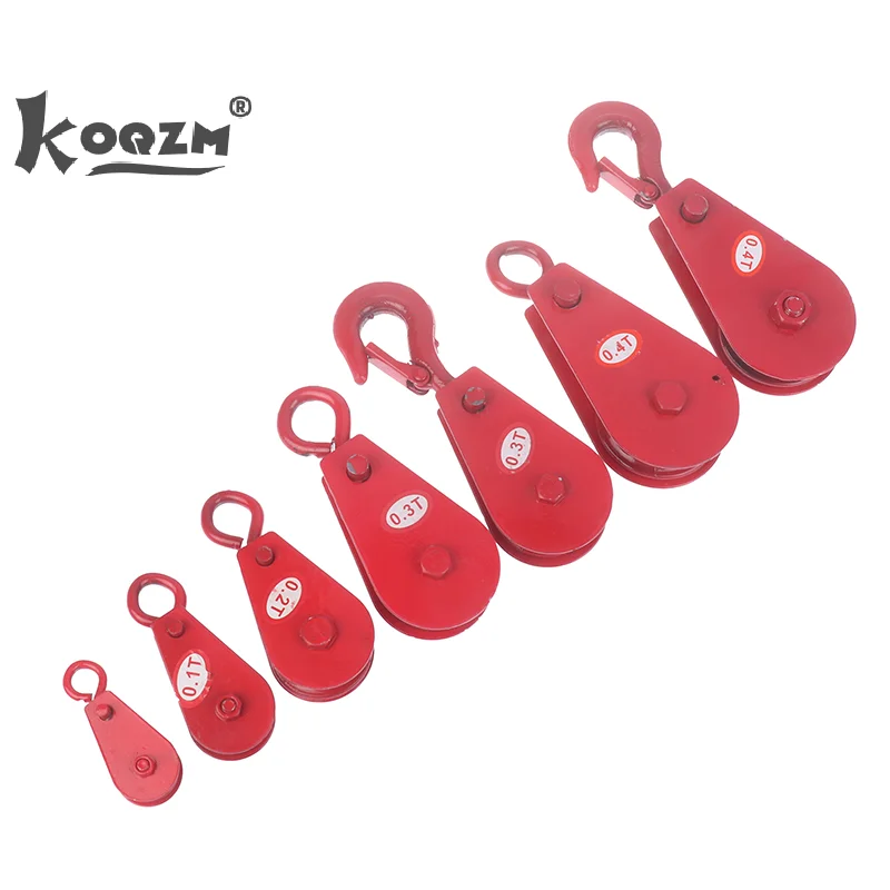 1 шт. подвесной крюк, подвесное кольцо, роликовый шкив 0,05 T/0,1 T/0,2 T/0,3 T/0,4 T, фиксированный шкив, круговое кольцо, динамический шкив в комплекте