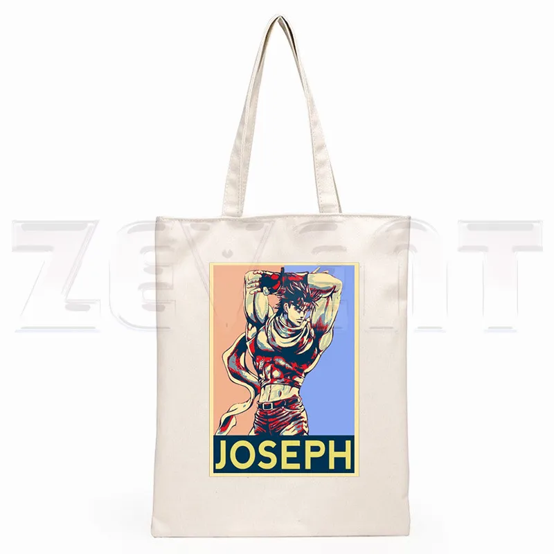 JoJo Bizarre Adventure Stone Ocean Steel Ball Run JoJo Lion bolsas de compras con estampado de dibujos animados para niñas, bolso de mano informal a la moda