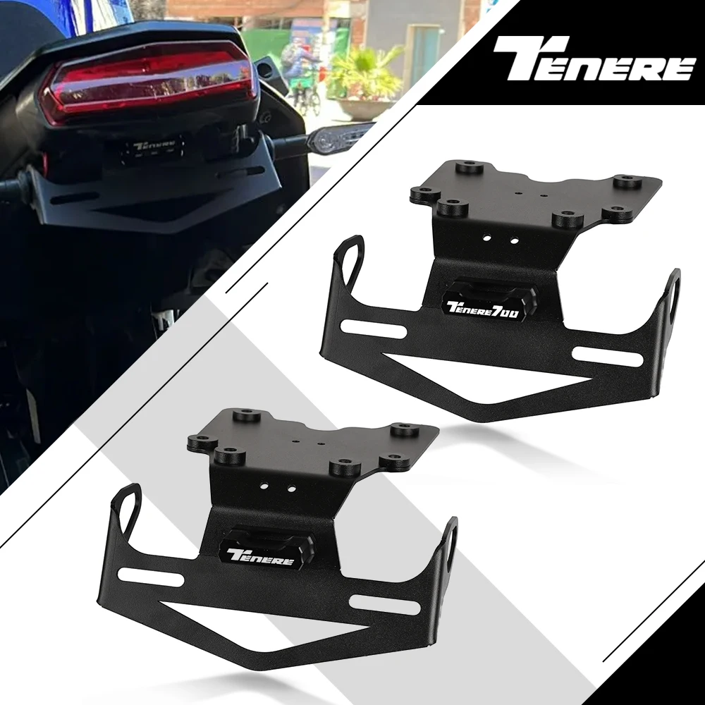 

For Yamaha Tenere 700 Tenere700 Rally XTZ700 T7 Aluminum License Plate Bracket with Light Tail Tidy Fender Eliminator 2019-2025