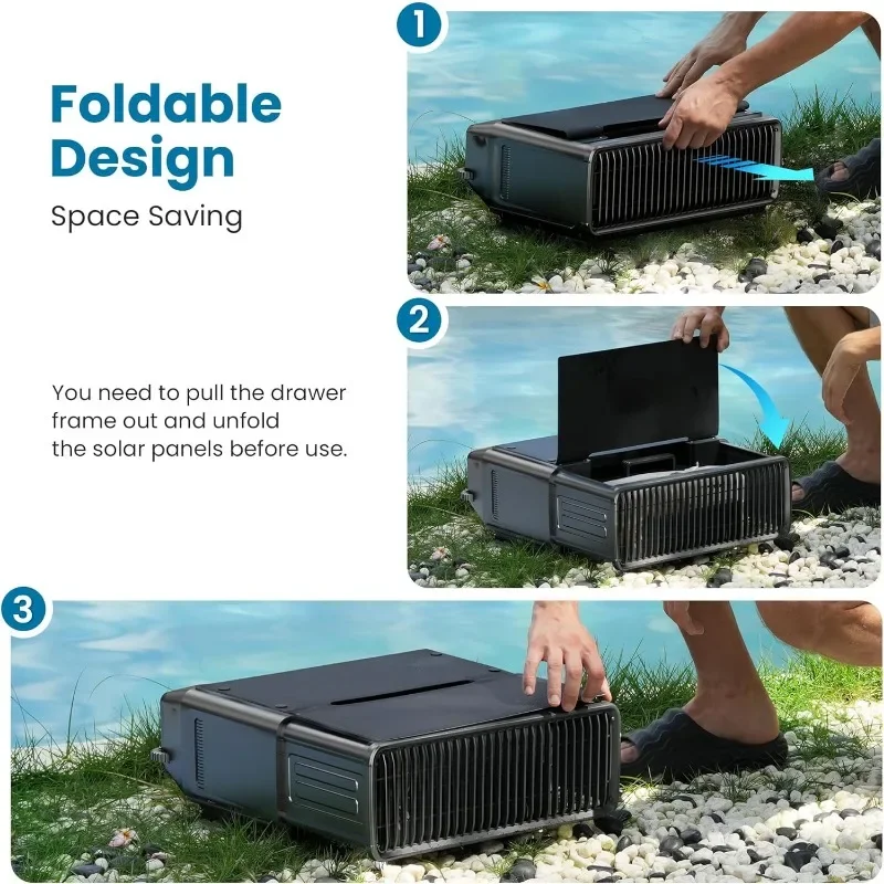 Yinole penyaring kolam robot tenaga surya, Skimmer kolam dengan opsi pengisian ganda, pembersihan Spot dan parkir otomatis