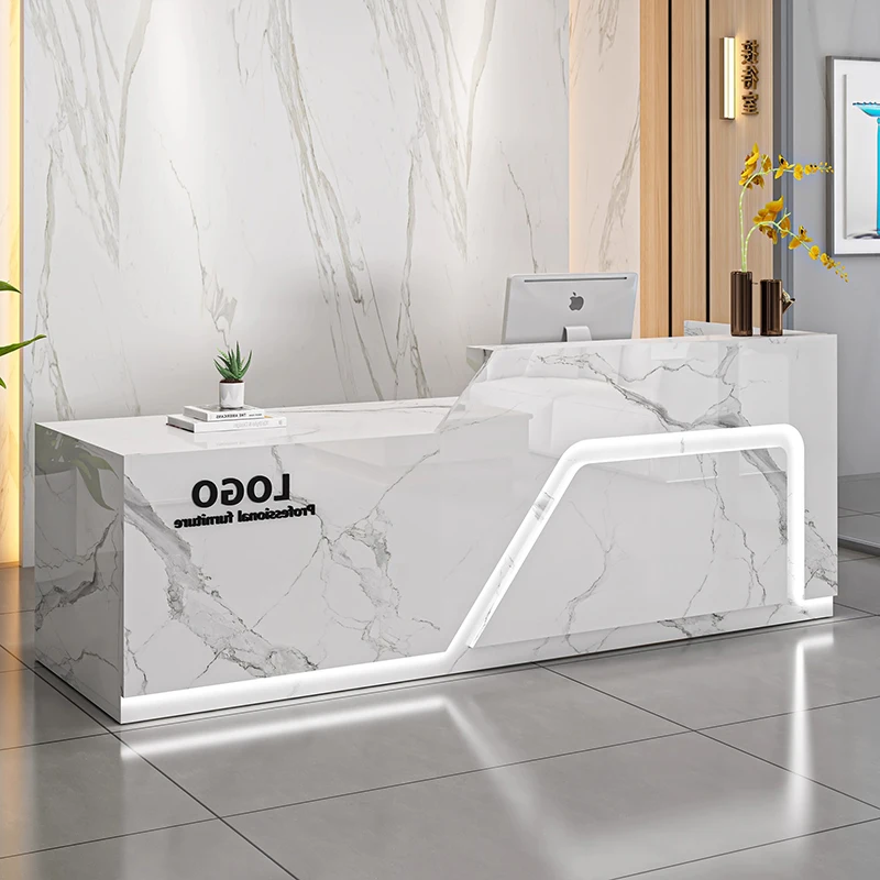 مكاتب استقبال عصرية فاخرة للتخزين الأوروبي، مكاتب استقبال حديثة ممتازة، أثاث تجاري بسيط من Theke Empfang #4