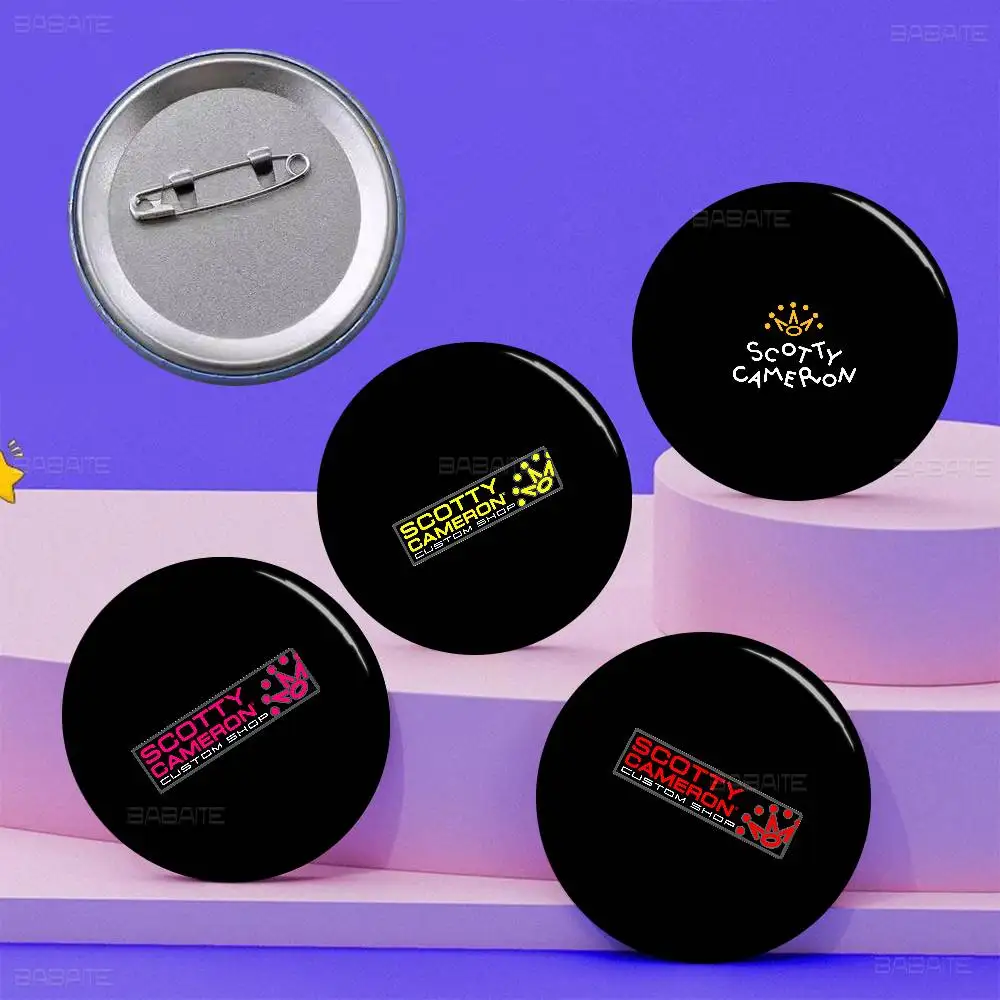 S-Scotty C-Cameron 58mm Cute Anime Figure Icon Badge Handmade Tinplate Brooch For Backpack Clothes Chest Ornament Gifts