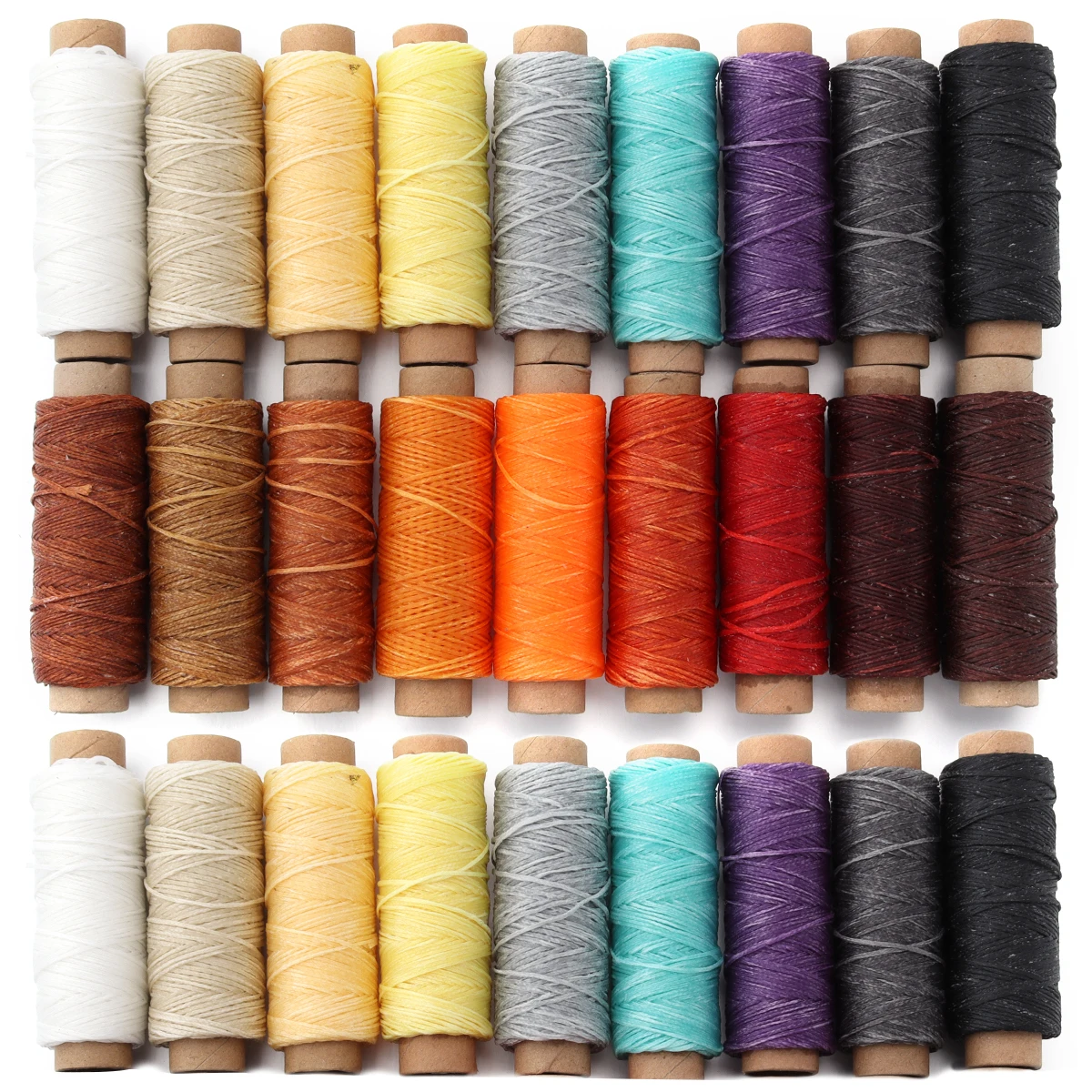 50yard Leather Waxed Thread Flat Polyester Sewing Threads Leather Craft Hand Stitching Line DIY Bracelet Thread Repair Work Cord