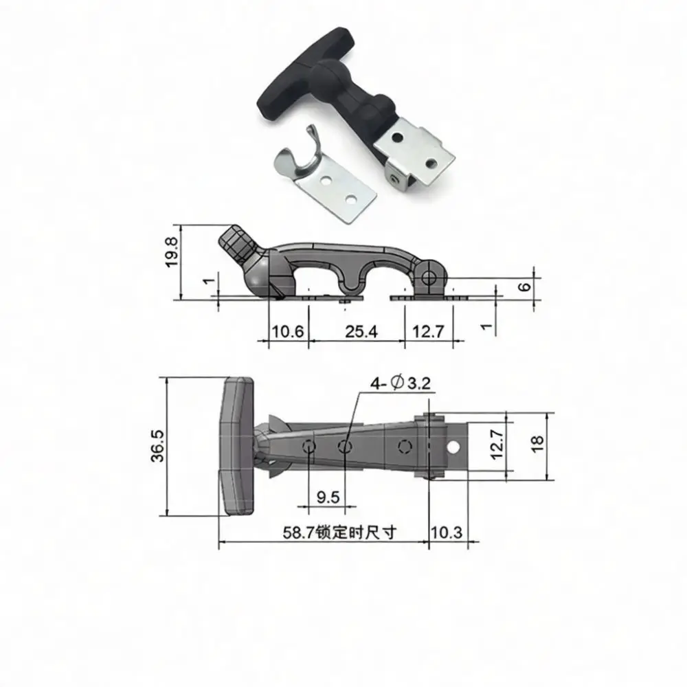 Flexible T Handle Toggle Latch Rubber Draw Catch Vibration Damper For Outdoor Camping Cooler Box Cabinets Door Hardware
