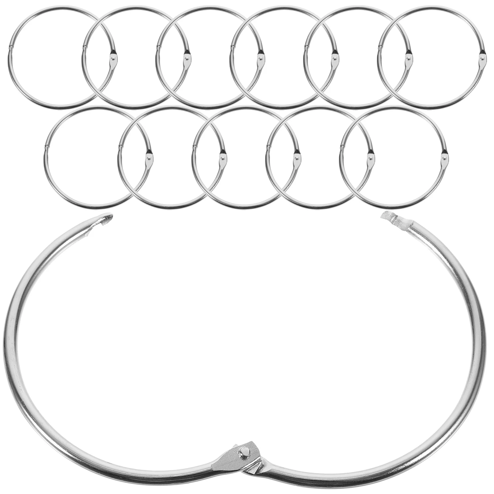 

12pcs Metal Binder Rings Book Circle Album Card Rings Iron Loose Leaf Ring For Diy Craft Notebook Key Ring