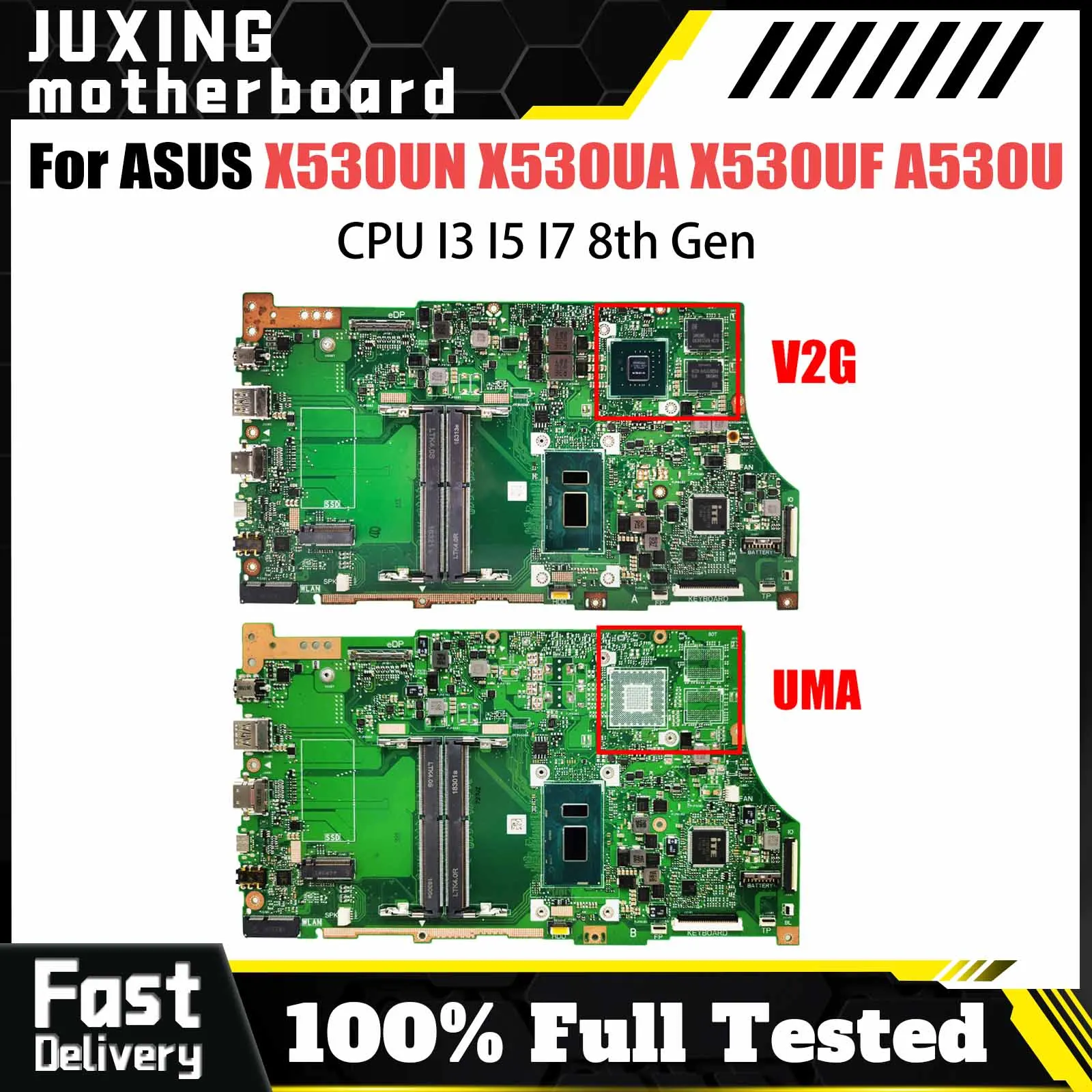 

Материнская плата X530U для ASUS X530UA X530UF A530U F530U V530U R530U K530U S530U X530UN Материнская плата для ноутбука i3 i5 i7 8-го поколения UMA V2G