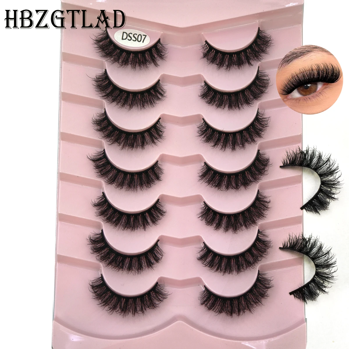 2025 New 7Pairs Cat Eye Lashes Fluffy Faux Mink Lashes 8D Wispy Lashes Pack Dramatic Long Thick Volume Eyelashes False Eyelas