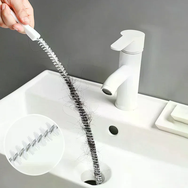 Super Long Pipe Dredging Brush Bathroom Hair Sewer Sink Cleaning Brush Flexible Drain Cleaner Clog Plug Hole Remover Tool