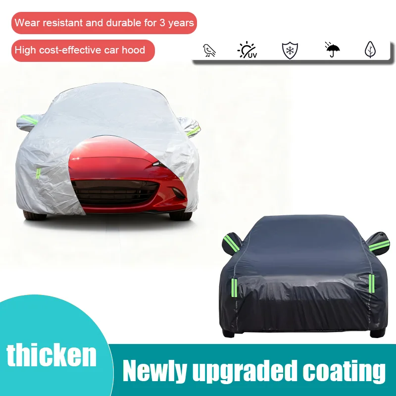 For Mazda MX-5 Miata Thick Car Cover, All Weather Waterproof Car Cover, Customized Sunscreen, Rain and Snow Protector