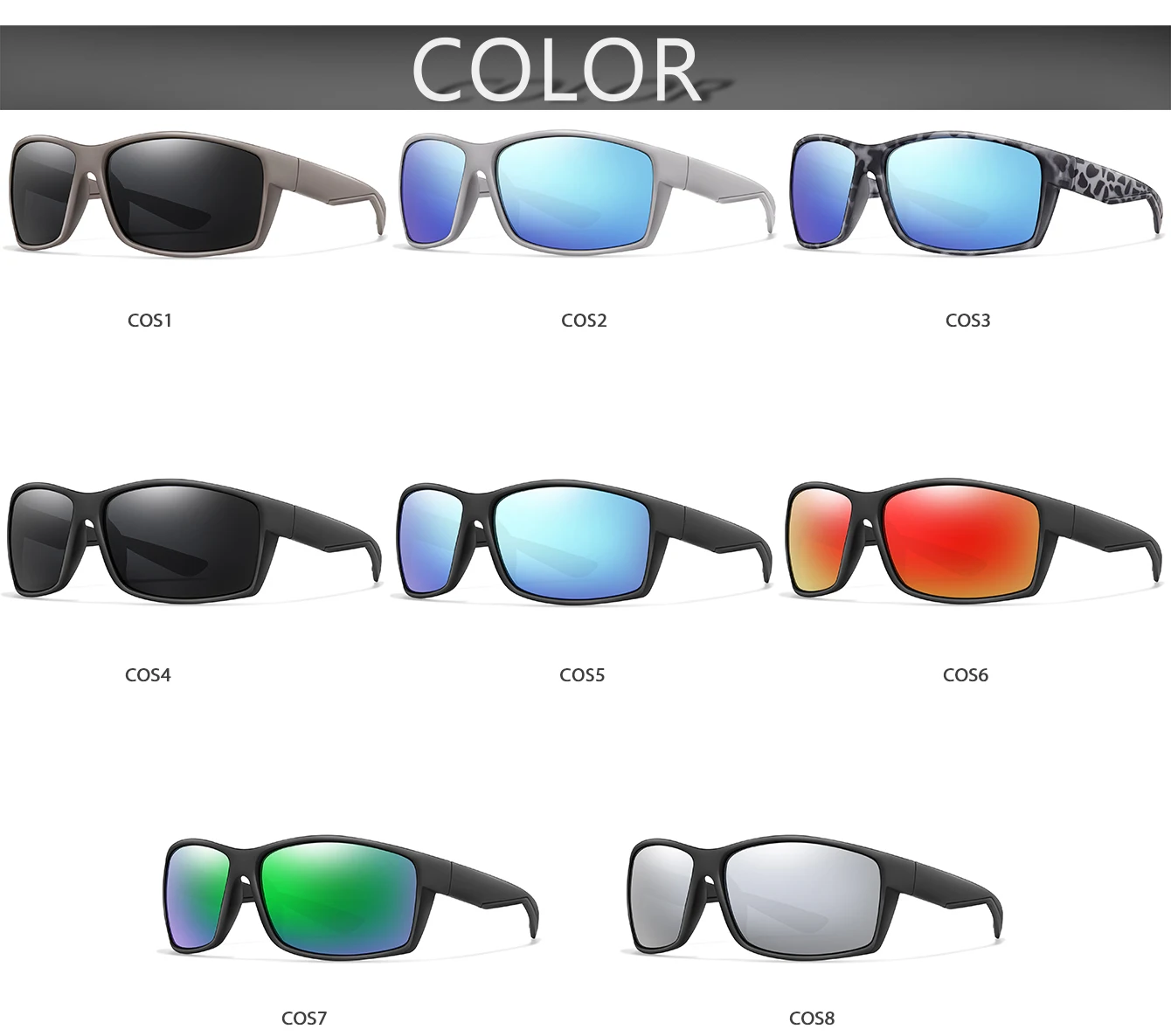 LOISRUBY Marke Polarisierte Sonnenbrille Männer und Frauen Outdoor Sport Fahren Angeln Multi Farbe Gläser UV400 – Detail 3