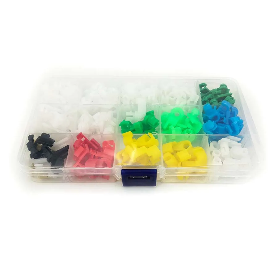 160PCS Mixed Universal Plastic Door Lock Rod Clip Side Fasteners Retainers Car Wire Clips with box