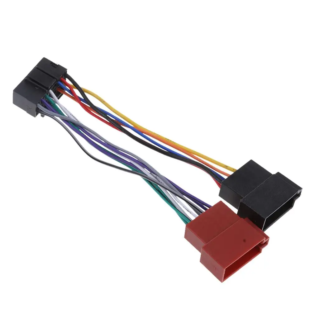 Universal Car Audio Harness Adapter 16 Pin ISO Stereo Wire Plug Plastic Wire Harness for Aftermarket Radio Install