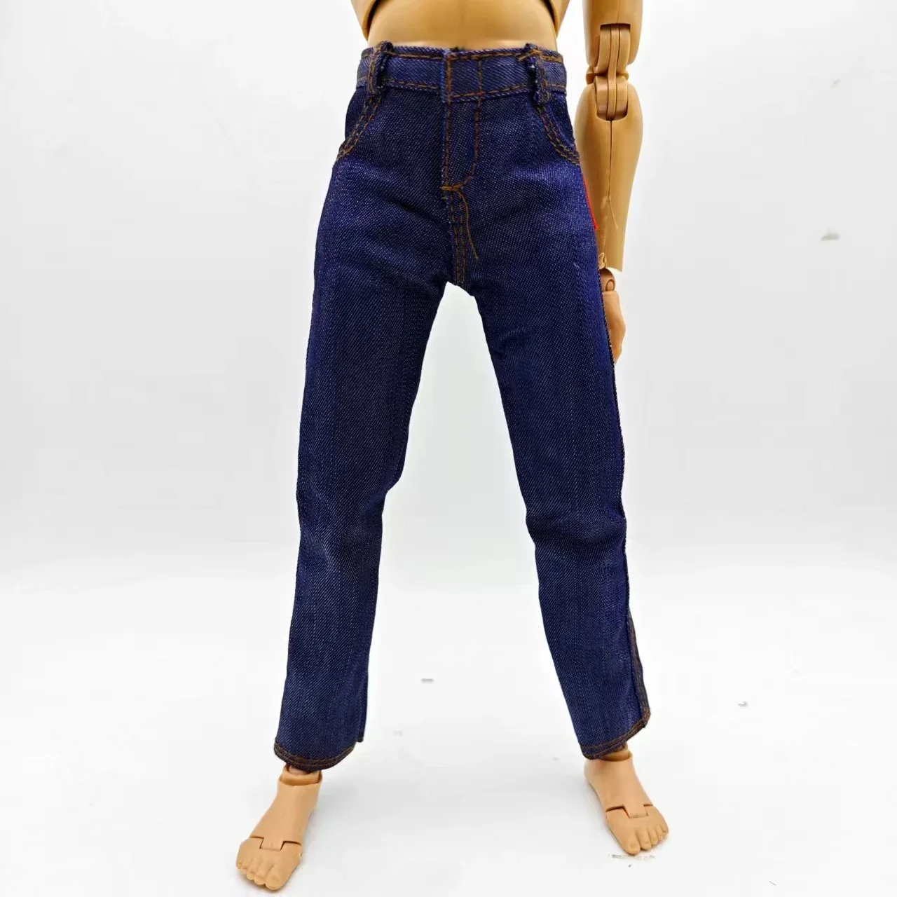 1/6 Scale Male Soldier Blue Classic Jeans Cothes Model for 12in Thin Action Figure Dolls Body Toy